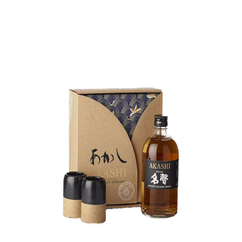 Coffret Whisky Akashi Meïsei + 2 Japanese Cups