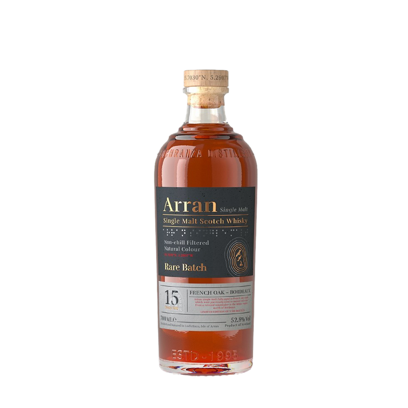 Whisky The Arran "15 ans d'âge" Rare Batch French Oak Bordeaux