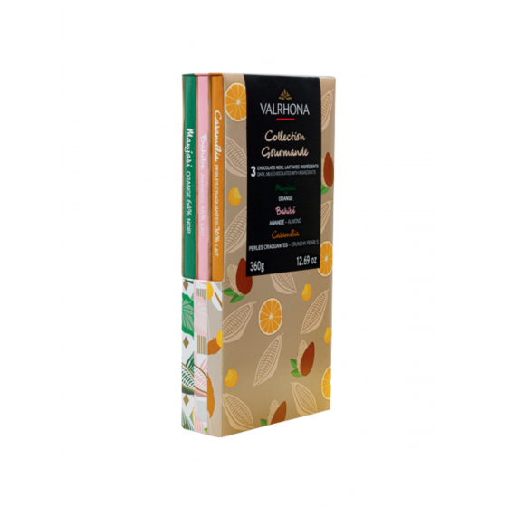 Valrhona Collection Gourmande 3 Tablettes Chocolat Noir et Lait