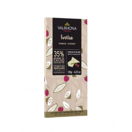 Valrhona Tablette de 120 gr "Ivoire Framboise" 35% Chocolat