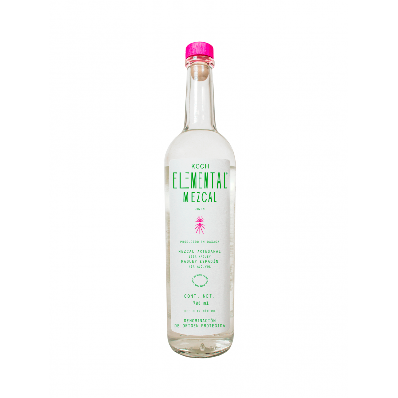 Mezcal Koch Elemental, 100% Agave Espadin, Mezcal de Mexique en Bouteille de 70 cl