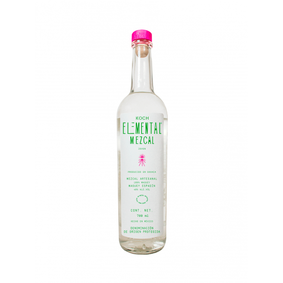 Mezcal Koch Elemental, 100% Agave Espadin, Mezcal de Mexique en Bouteille de 70 cl