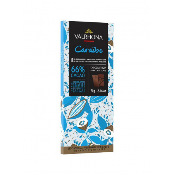 Valrhona "Tablette Caraïbe 66%" 70 gr - Chocolat