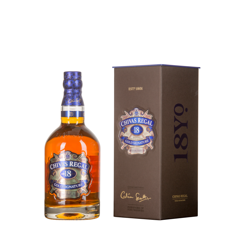 Chivas Regal 18 ans d'âge, Gold Signature, Whisky de Ecosse en Bouteille de  70 cl
