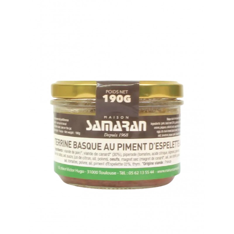 MAISON SAMARAN - Terrine basque au piment d'Espelette 190 gr