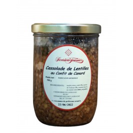 CONSERVERIE DU LAURAGAIS - Cassolade de lentilles au confit de Canard 750gr
