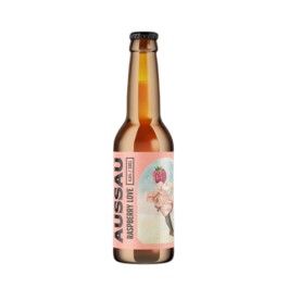 Bière Aussau Raspberry Love, bière blanche à la purée de framboises, en Bouteille de 33 cl