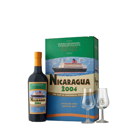 Transcontinental Rum "Coffret Nicaragua 2004 + 2 verres"