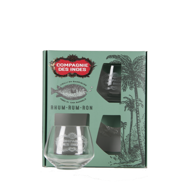 Rhum Compagnie des Indes "Coffret à associer + 2 verres"