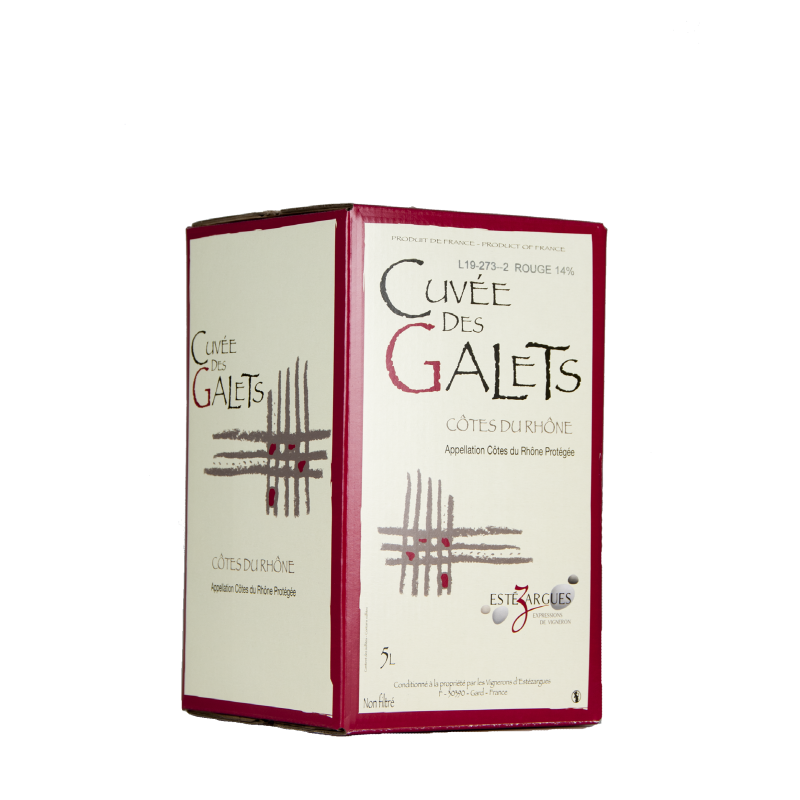 Les Vignerons d'Estézargues "Cuvée des Galets" Bib 5 litres Côtes du Rhône  Rouge