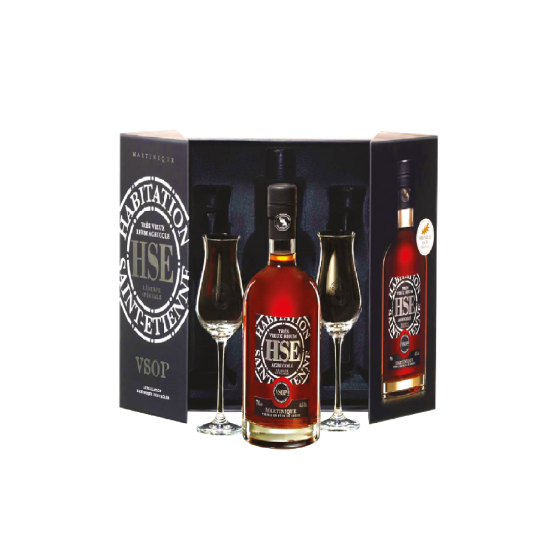 Coffret Rhum Saint-Etienne VSOP + 2 verres